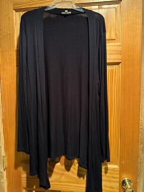 Zenana Outfitters Black Draped Open-Front Cardigan Size 2X